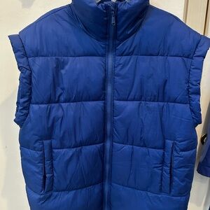 FP Movement by Free People Blue Puffer Vest size small oversized